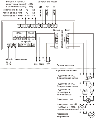 Схема электрическая соединений ИРТ 5501Ех