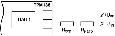 Схема соединения ЦАП ТРМ136 с нагрузкой