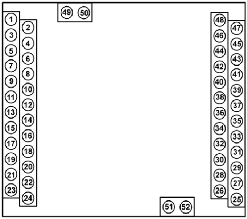 Схема расположения контактов прибора ТРМ136 в корпусе Щ7