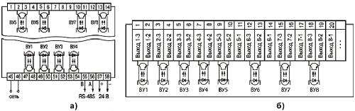 Схема подключения транзисторных оптопар прибора ТРМ 148-К