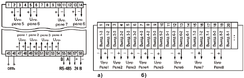 Схема подключения твердотельных реле прибора ТРМ 148-Т